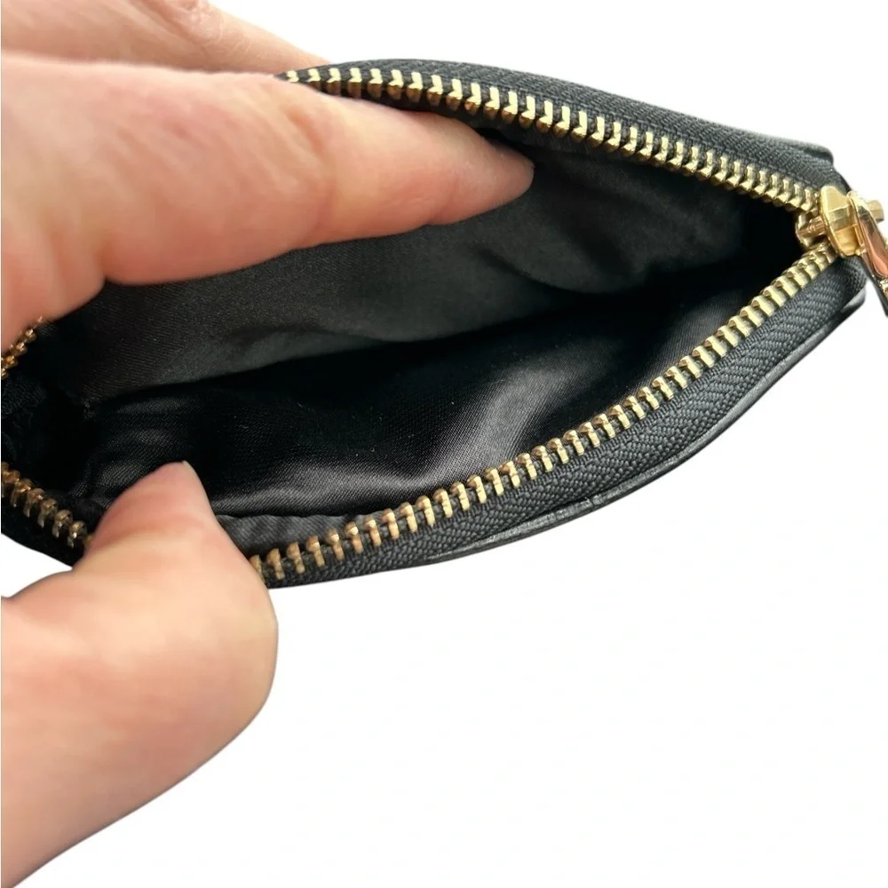 DKNY Town & Country Classic Double Frame Coin Purse Black Leather - Picture 3 of 6